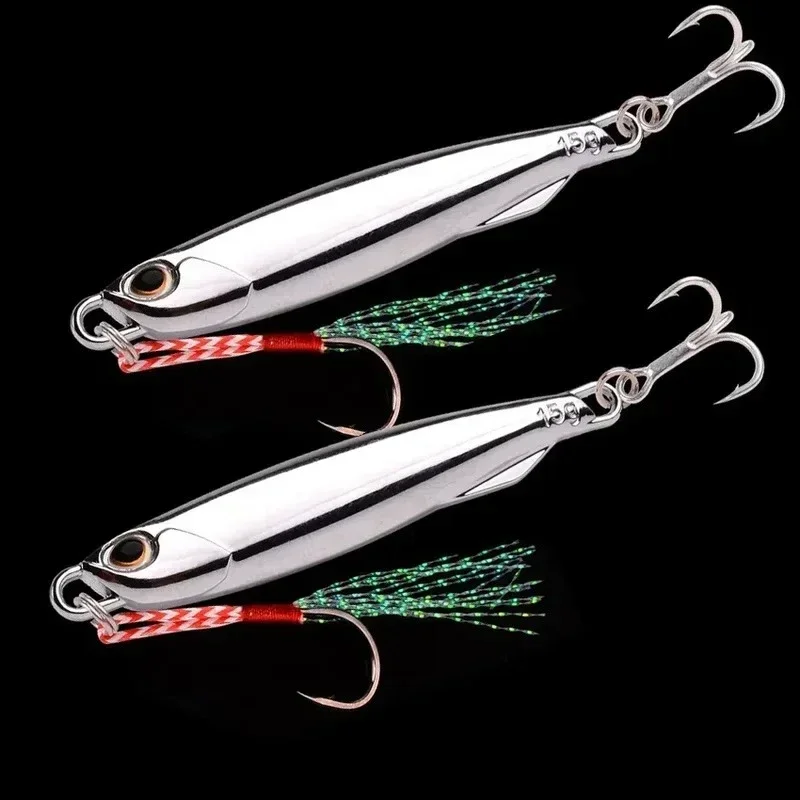 Fishing Lure Spoon - 10 Stück Metall-Guss-Jig-Löffelköder-Set 10g/30g/40g mit Haken